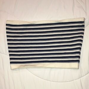 Striped navy and cream tube top